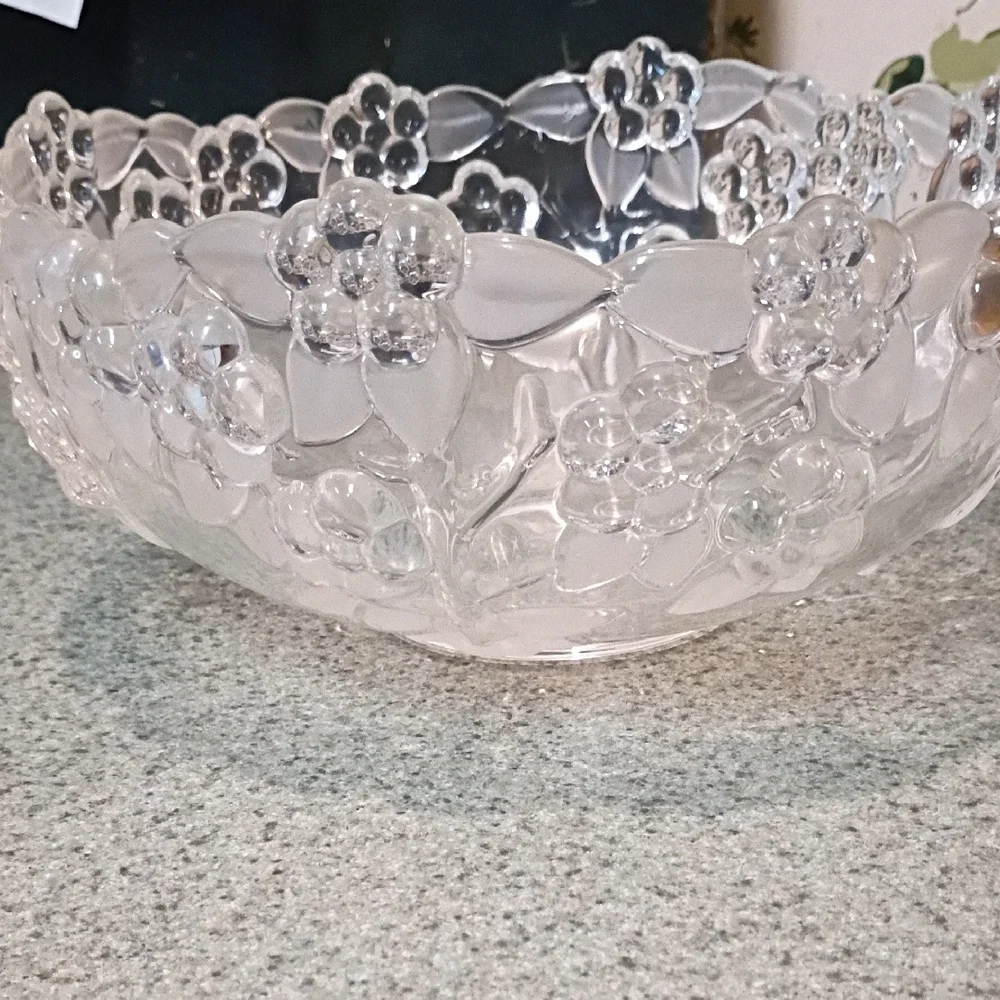 Clear Floral Glass Bowl